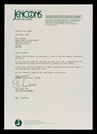 Jencons (Scientific) Limited : apparatus and instruments for science and industry, laboratory, medical and glassworking equipment.