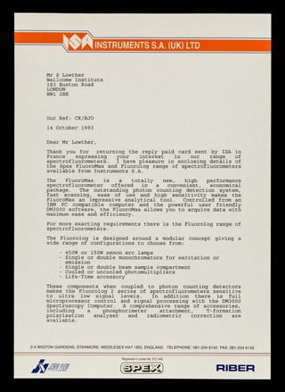 ISA Instruments S.A. (UK) Ltd. : 2-4 Wigton Gardens, Stanmore, Middlesex HA7 1BG.