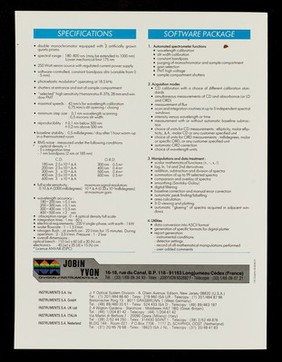 Dichrograph model CD6 / Jobin Yvon Division d'Instruments S.A.