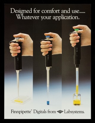 Designed for comfort and use... : whatever your application : Finnpipette digitals from Labsystems.