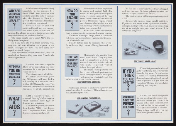 AIDS : don't die of ignorance : government information 1987 / issued by the Department of Health and Social Security.