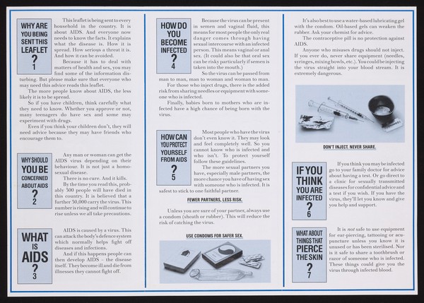 AIDS : don't die of ignorance : government information 1987 / issued by the Department of Health and Social Security.