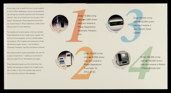 Most companies give you free vials when you purchase an autosampler... : BIG DEAL! : Phase Separations will give you a free autosampler when you purchase our vials! / Phase Separations Ltd.