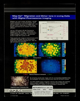 A unique way to measure calcium in living cells / SPEX Industries, Inc.