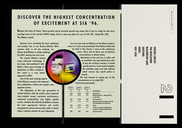 C9H13NO3 : Discover the highest concentration of excitement at SiA '96 / Waters Limited.