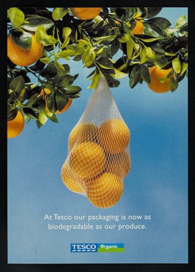 At Tesco our packaging is now as biodegradable as our produce / Tesco Organic.