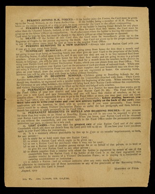 Rationing order, 1918 : instructions for the use of the New Ration Card. (N.86) / Ministry of Food.