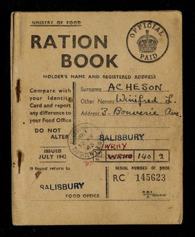 Ration book / Ministry of Food.