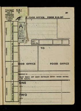 Ration book / Ministry of Food.