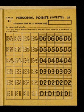 Ministry of Food 1953-1954 ration book.