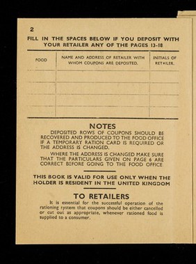 Ministry of Food 1953-1954 ration book.