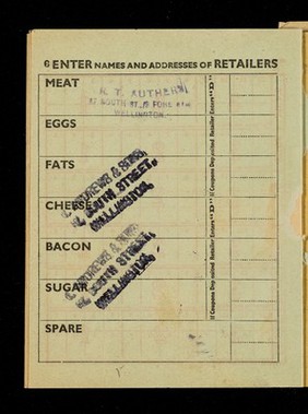 Ministry of Food 1953-1954 ration book.