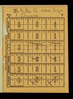 Ministry of Food 1953-1954 ration book.