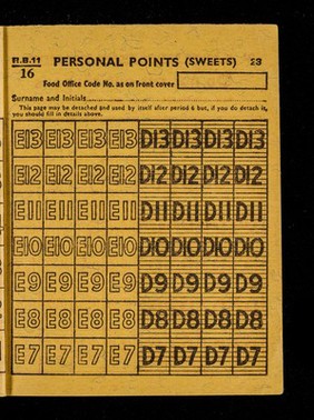 Ministry of Food 1953-1954 ration book.