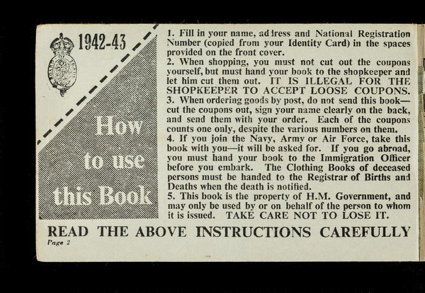 1942-43 clothing book... : this book is number DG550500 / Board of Trade.