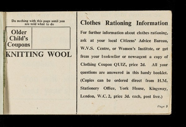 1942-43 clothing book... : this book is number DG550500 / Board of Trade.