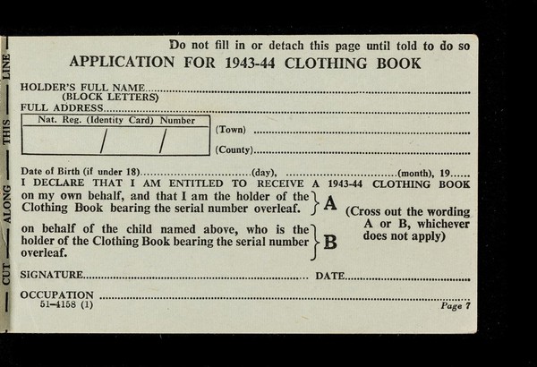 1942-43 clothing book... : this book is number DG550500 / Board of Trade.
