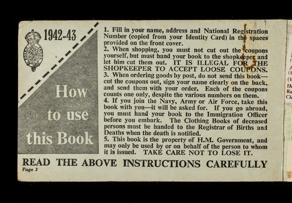 1942-43 clothing book... : this book is number EP625035 / Board of Trade.