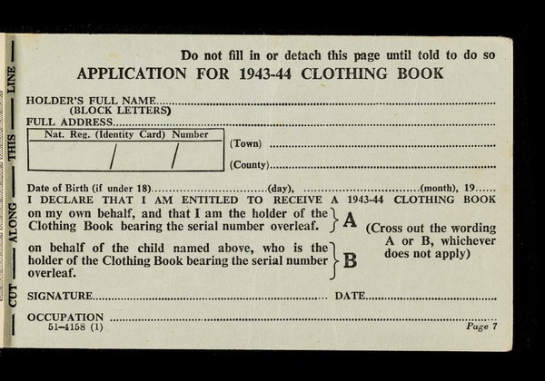 1942-43 clothing book... : this book is number EP625035 / Board of Trade.