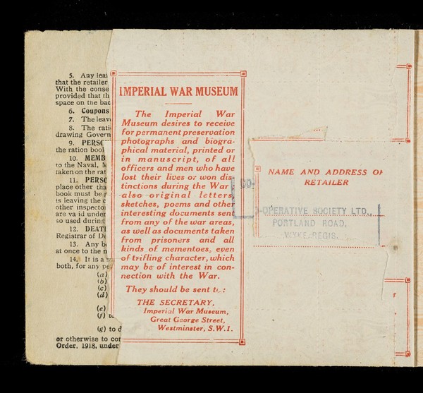 National ration book (B) / Ministry of Food.