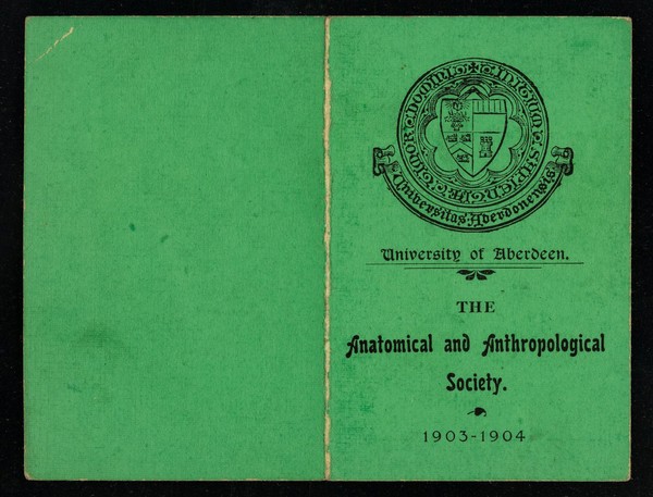 University of Aberdeen : the Anatomical and Anthropological Society : 1903-1904 : [membership card].