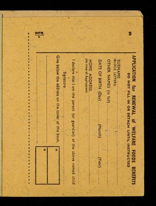 Welfare foods service entitlement book / Ministry of Food.