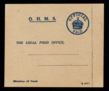 Leaf 8a : reference leaf : child's / [Ministry of Food].