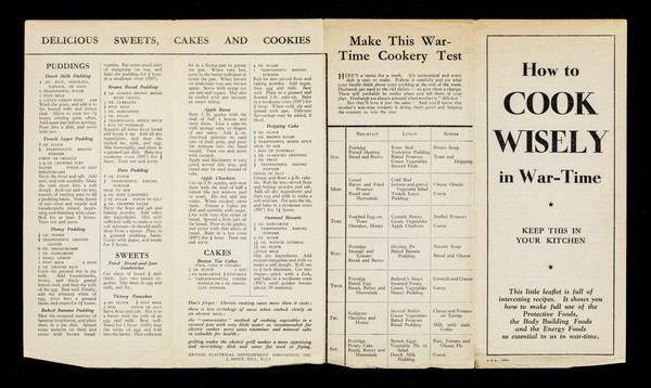 How to cook wisely in war-time : keep this in your kitchen / British Electrical Development Association, Inc.