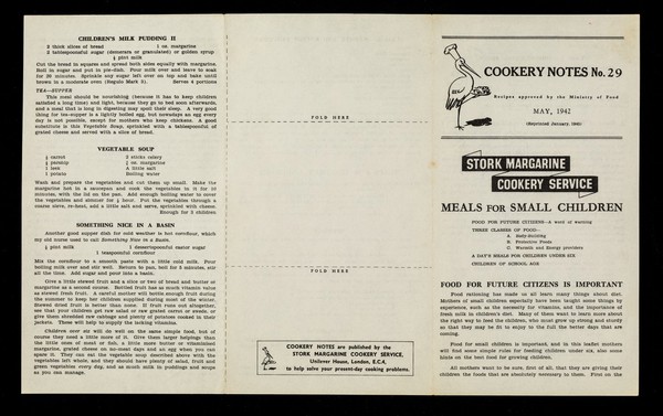 Meals for small children / Stork Margarine Cookery Service.