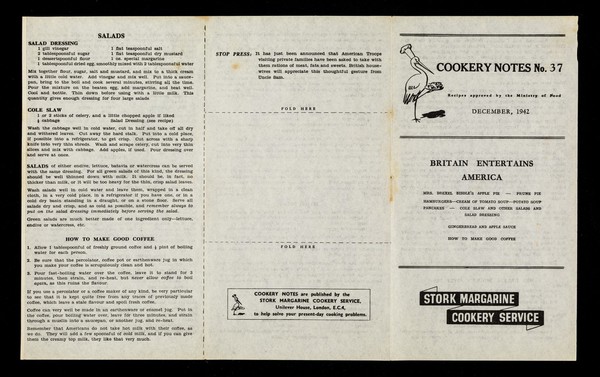 Britain entertains America / Stork Margarine Cookery Service.