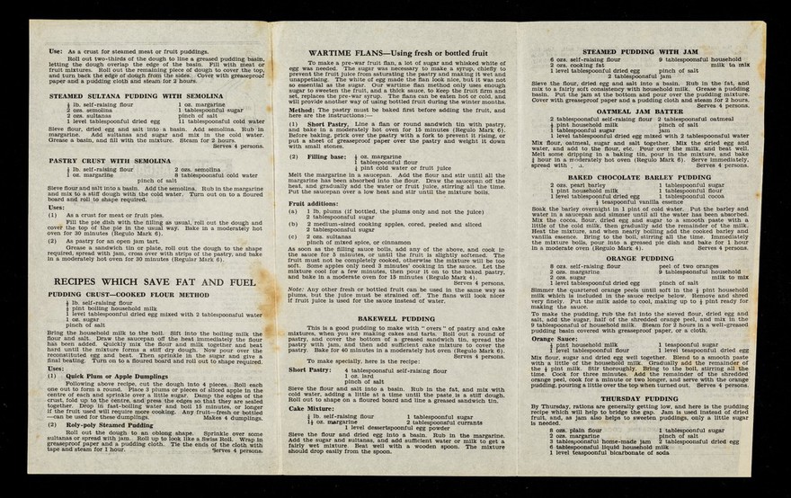 Puddings / Stork Margarine Cookery Service.