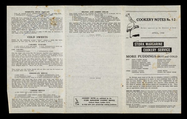 More puddings : hot and cold / Stork Margarine Cookery Service.