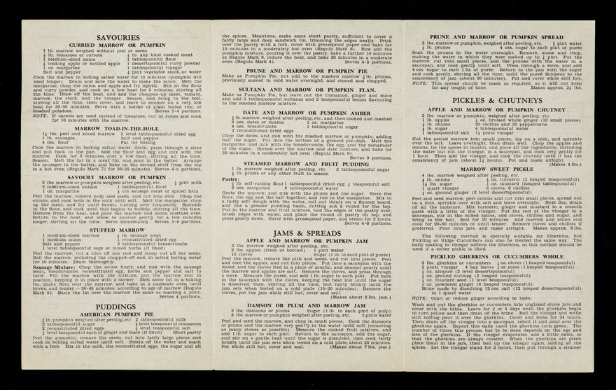 Marrows, cucumbers & pumpkins / Stork Margarine Cookery Service.