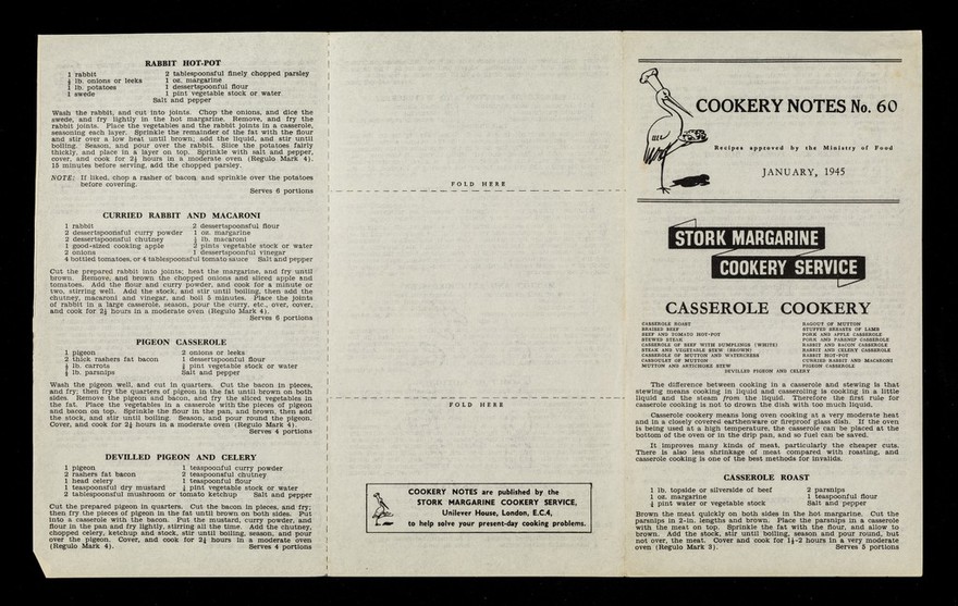 Casserole cookery / Stork Margarine Cookery Service.
