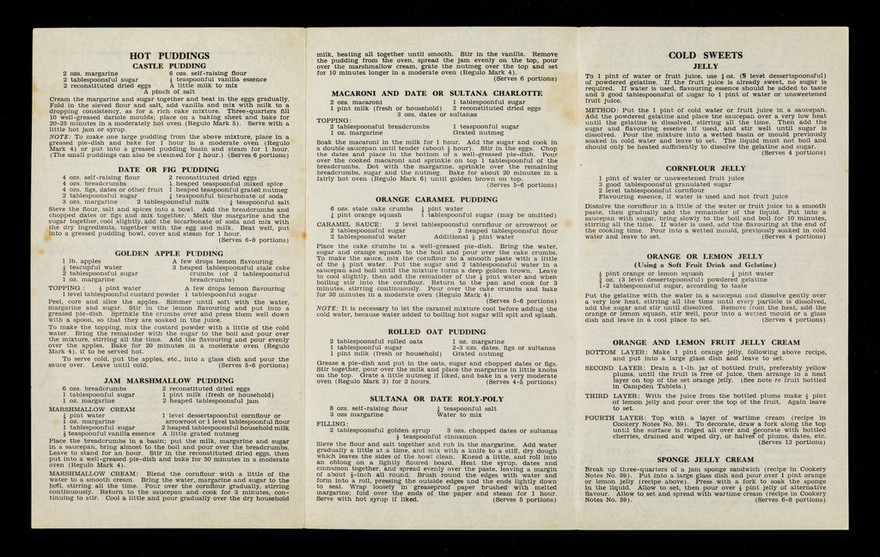 More "quick-to-make" puddings / Stork Margarine Cookery Service.