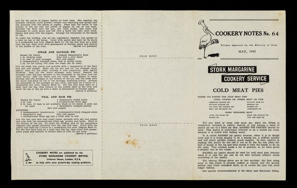 Cold meat pies / Stork Margarine Cookery Service.