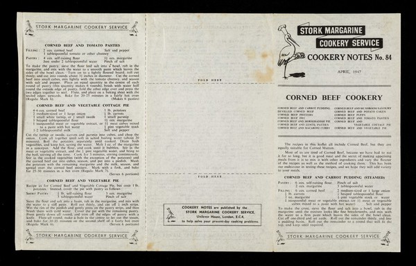 Corned beef cookery / Stork Margarine Cookery Service.