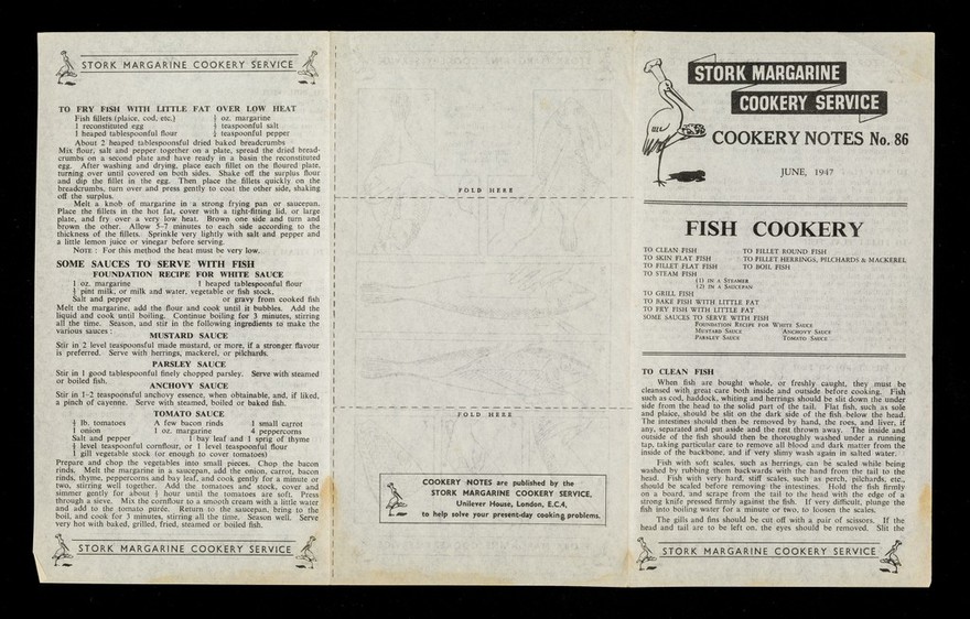 Fish cookery / Stork Margarine Cookery Service.