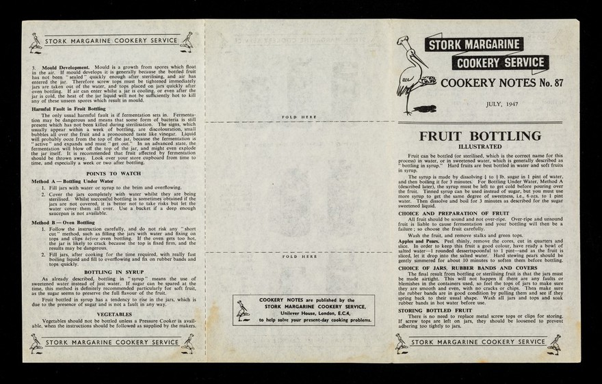 Fruit bottling : illustrated / Stork Margarine Cookery Service.