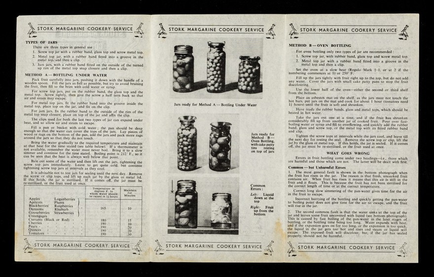 Fruit bottling : illustrated / Stork Margarine Cookery Service.