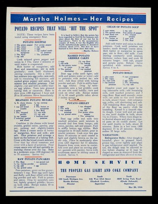 Potato recipes that will "hit the spot" / Martha Holmes.