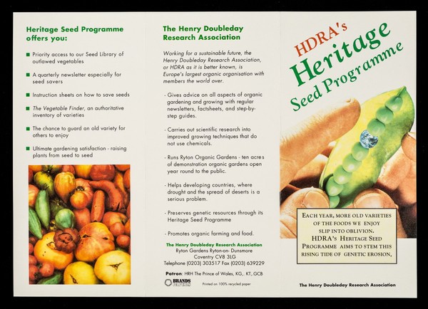 HDRA's heritage seed programme / Henry Doubleday Research Association.