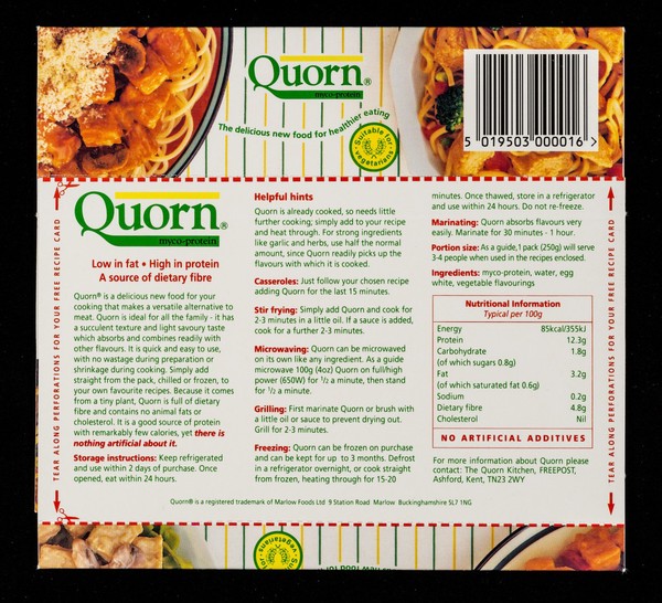 Quorn myco-protein : the delicious new food for healthier eating : a versatile alternative to meat / Marlow Foods Ltd.