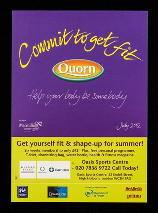Commit to get fit : Quorn : help your body be somebody : in aid of Macmillan cancer relief : July 2002... / Oasis Sports Centre.