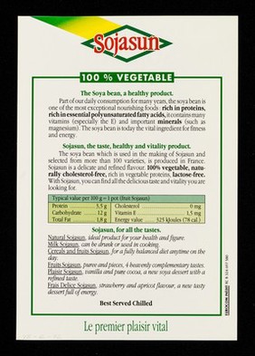 Sojasun : 100% vegetable : le premier plaisir vital.