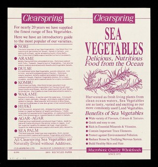 Sea vegetables : delicious, nutritious food from the ocean... / Clearspring Ltd.