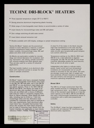 Dri-Block heaters / Techne (Cambridge) Limited.