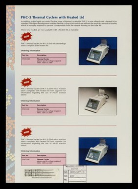 PHC-3 Thermal cyclers, heated lid and accessories / Techne (Cambridge) Limited.