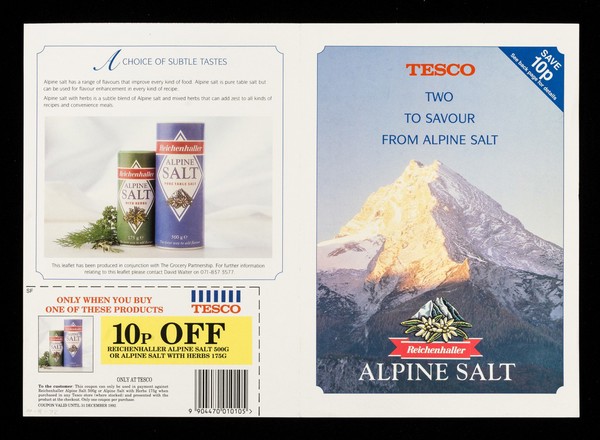 Two to savour from Alpine Salt : Reichenhaller Alpine Salt / Tesco... in conjunction with The Grocery Partnership.