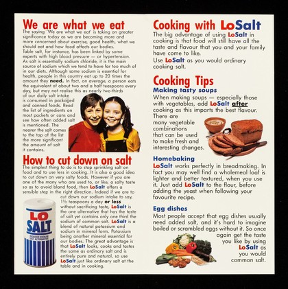 Good sense with salt : LoSalt : all the flavour, one third the sodium / Klinge Foods.